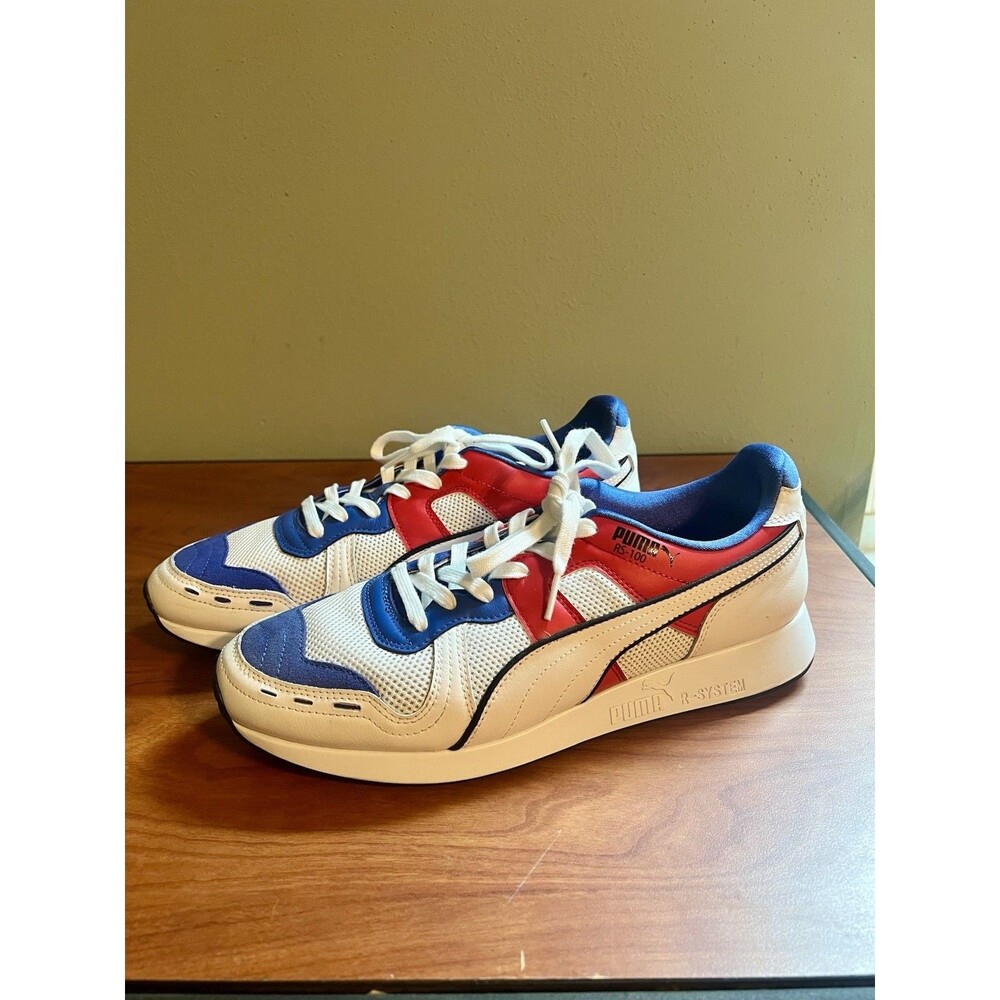 Puma RS-100 Sound Red White Blue Sneakers Mens Size 9 Running Shoes Used